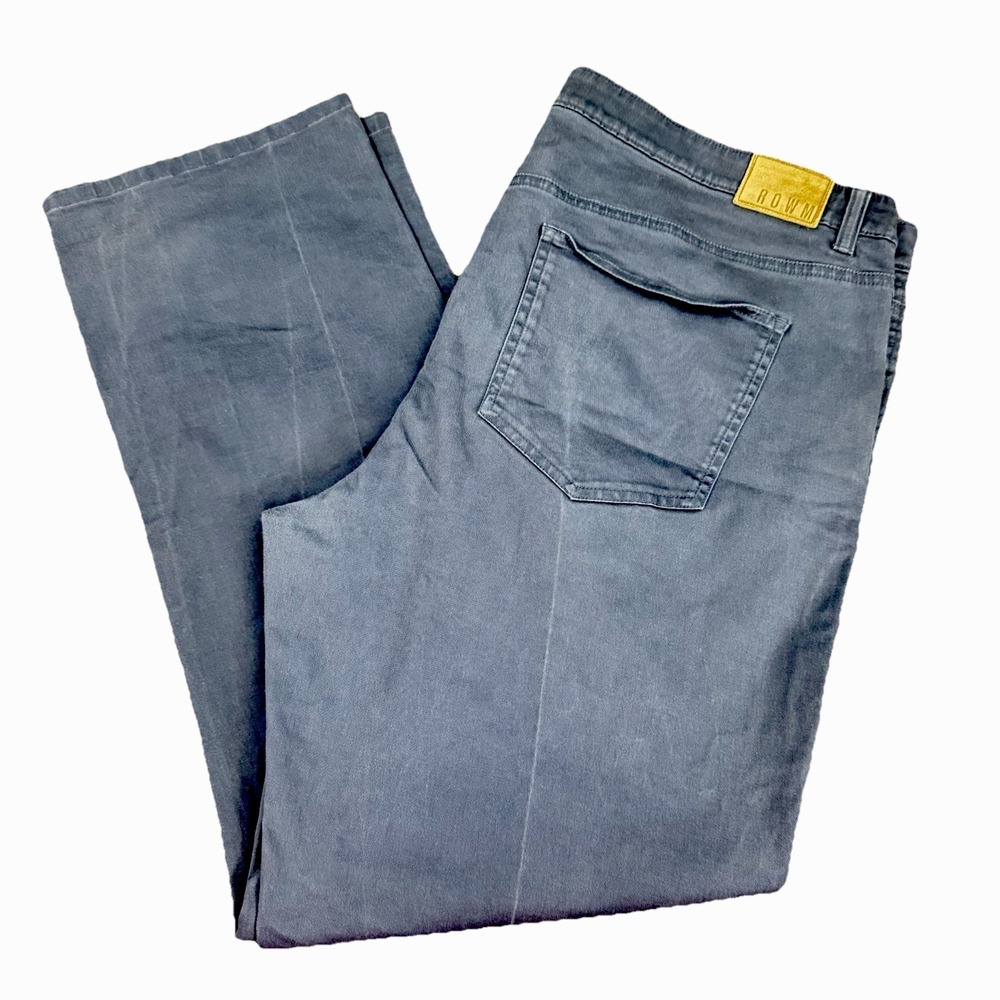 NEWROWM Pants Men 40x32 Navy Blue Stretch Cotton Flat Front Office Casual